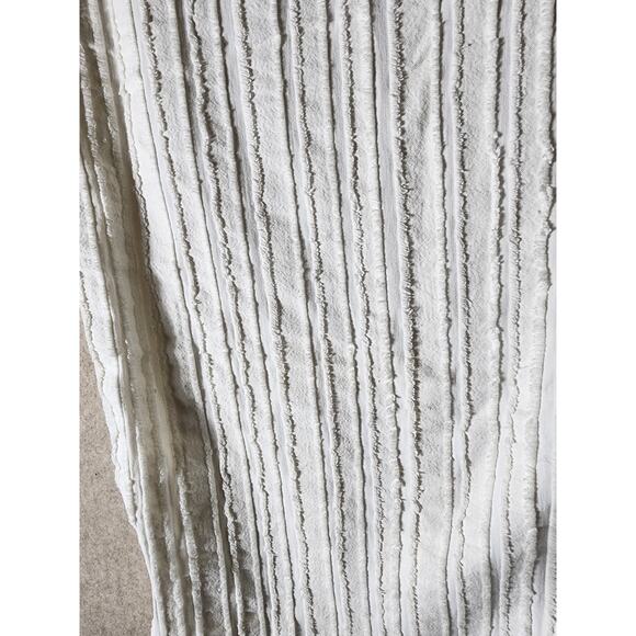 NICOLE MILLER HOME White Frayed Stripe STANDARD Pillow Shams - Set of 2 - Picture 3 of 10